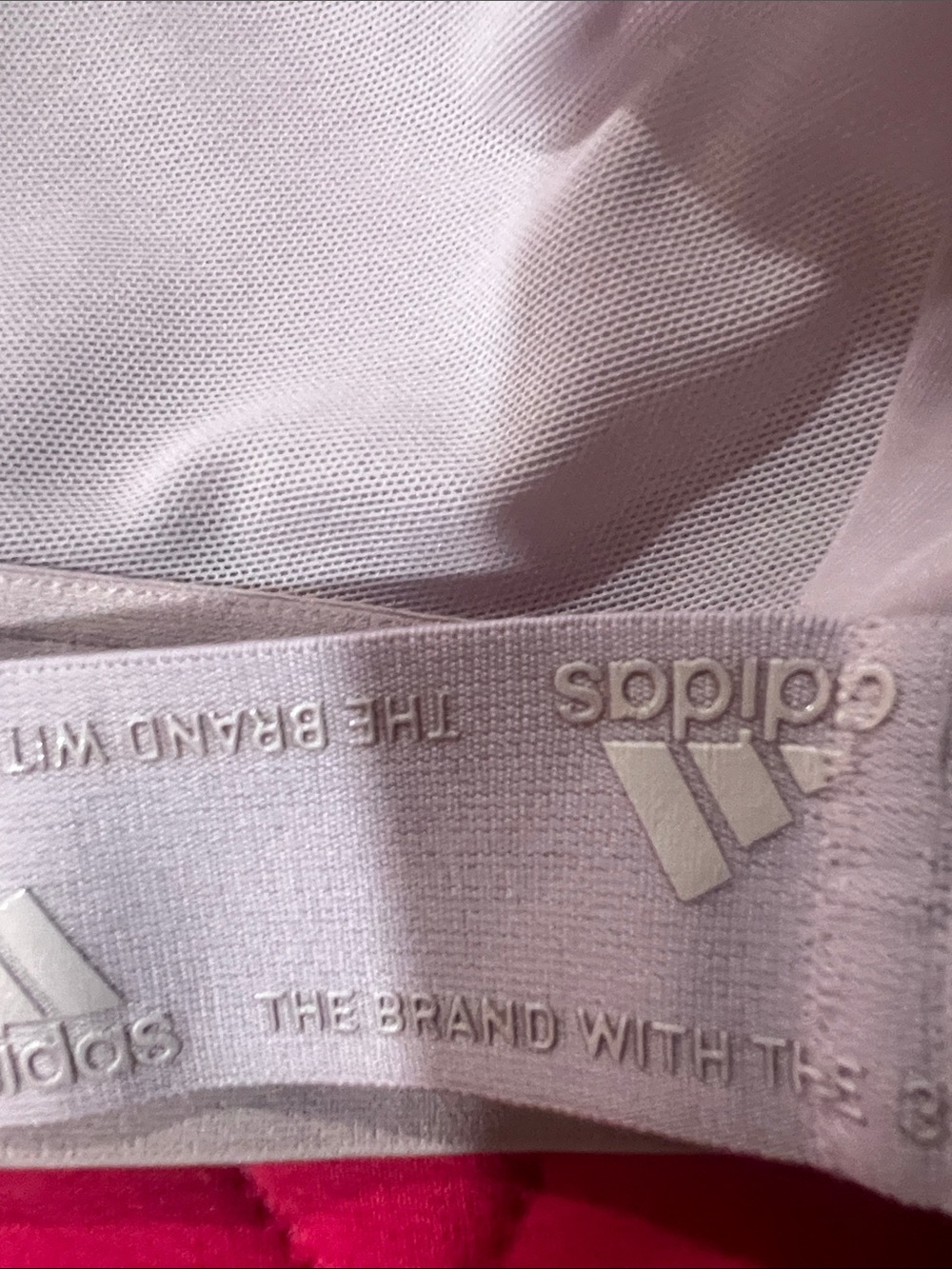 adidas Light Mauve Racerback Sports Bra with Wide Underband - Picture 10 of 12